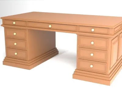 antique desk 3D model 3D model