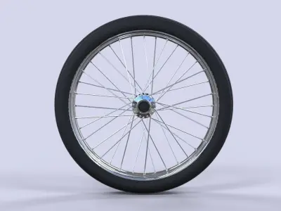 Front wire wheel from dragster 3D model