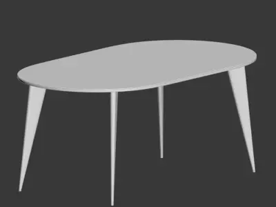 Dining Set oval table 3D model