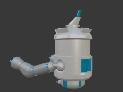 AA  Sci-Fi Combat Drone with Rigged Armature 3D model