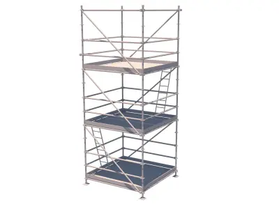 andamio scaffolding tower with three levels 3D model
