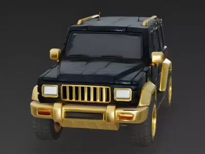 The Gilded Obsidian Stone SUV 3D Model Low-poly 3D model