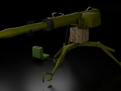 Stugna-p machine gun Low-poly 3D model