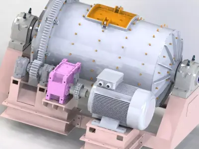 960X1500 Ball mill 3D model