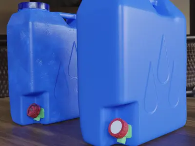 Square 5-Gallon Water Container Low-poly 3D model