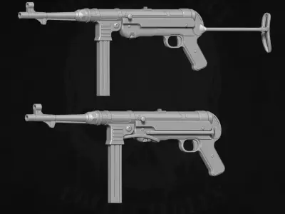 MP40 3D printable files for action figures 3D print model