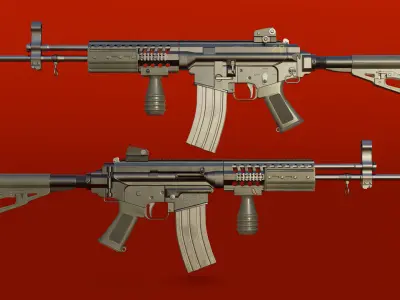 Rifle K2C1 Low-poly 3D model