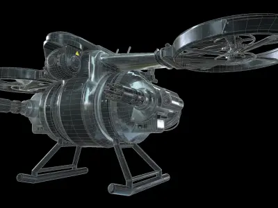 Drone Sci Fi Game Ready PBR Textures Low-poly 3D model