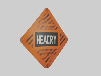 Heavy Load Caution Sign model Low-poly 3D model