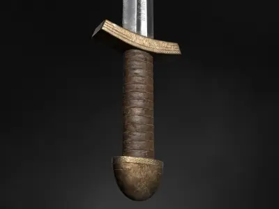 Medieval Viking Sword AAA Short Battle Sword Low-poly 3D model