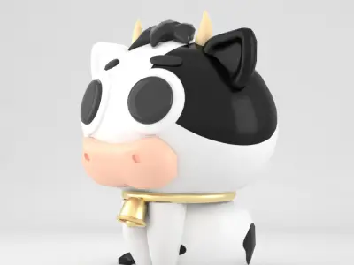 cow 3d cartoon Low-poly 3D model