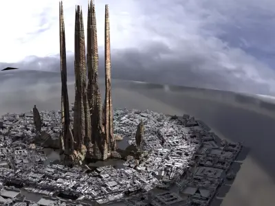 Sci Fi Energy Tower 3D model