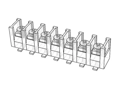 Barrier Type Terminal Block 3D model