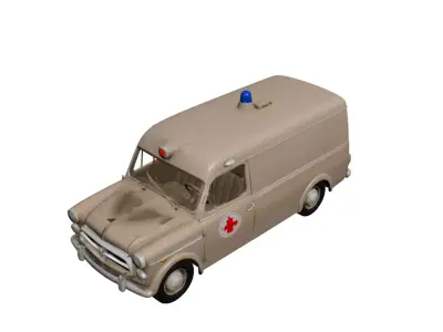 1950 Vintage Ambulance Classic Emergency Response Vehicle 3D model