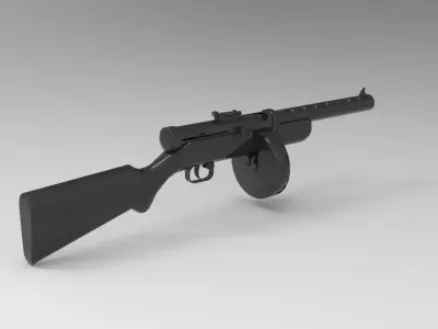 PPD-40 submachine gun 3D model