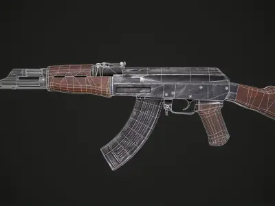 Assault Rifle AK-47 Low-poly 3D model purchase