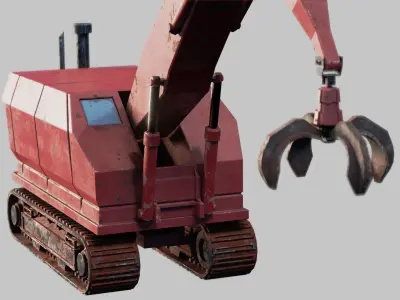 Cartoon Crane 3D model