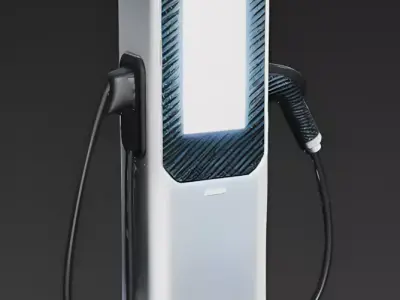 Realistic Futuristic EV Charging Station 3D Model 3D Model Low-poly 3D model