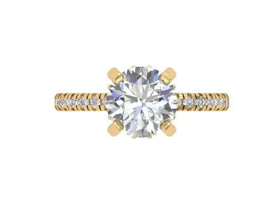 Solitaire Engagement Ring 3D print model 108