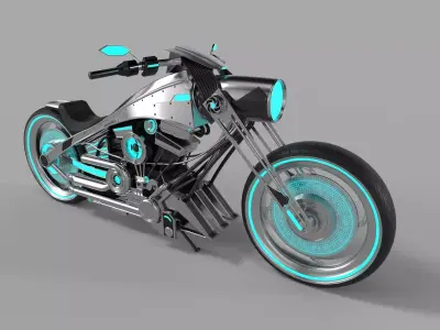 3D Chopper Low Poly Low-poly 3D model