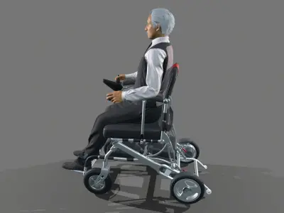 wheelchair Low-poly 3D model buy