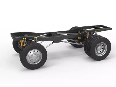 Chassis of Monster Truck with semi truck wheels Scale 1 to 25 3D print model