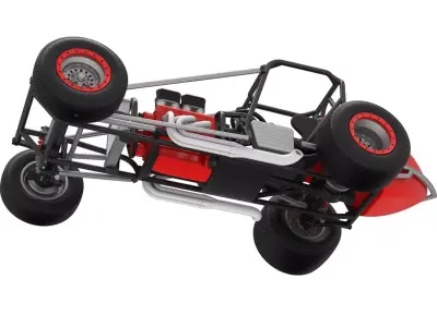 Dirt Silver Crown Champ car Base Scale 1 to 25 3D print model
