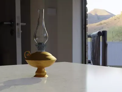 Old Gas Lamp 3D Model 3D model