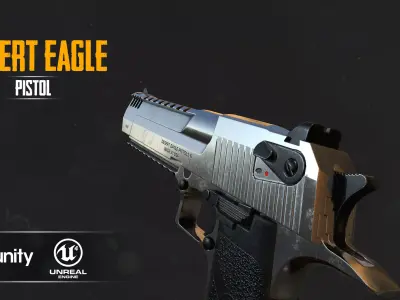DESERT EAGLE PISTOL Low-poly 3D model