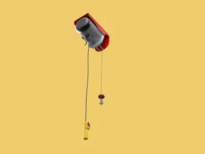 STANDARD ELECTRIC POWER MOTOR WIRE ROPE HOIST CRANE GANTRY HOOK 3D model