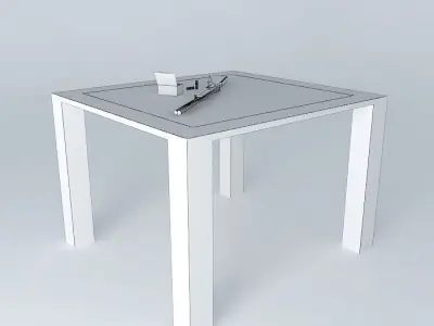 Shotgun on a table Free 3D model