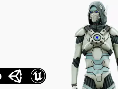 CYBORGTOPIA B-13 Rigged for Unreal Engine - Unity - MIXAMO Free 3D model