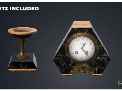 Mantel Clock 4 - Clocks 1900s 3D model