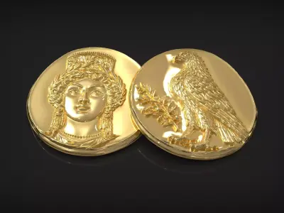 Abydos Ancient Stater Coin Antique Greek Replica  3D print model