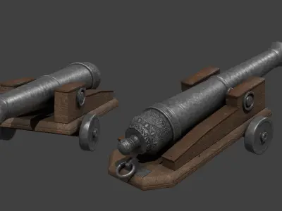 Pirate Cannon Low-poly 3D model shop