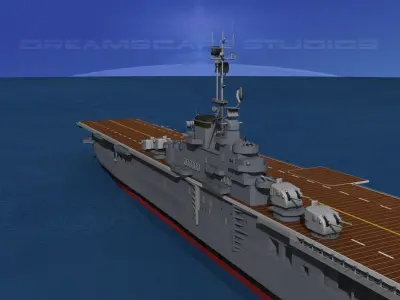 Essex Class Aircraft Carrier CV-9 USS Essex 3D model