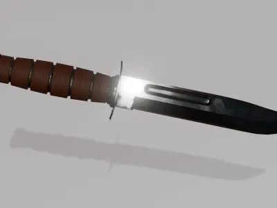 USMC KABAR Combat Knife Low-poly 3D model