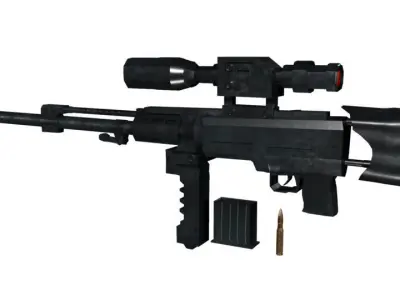 3D Sniper RIgged model Low-poly 3D model