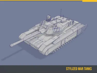 Stylized Tank Karrar Low-poly 3D model