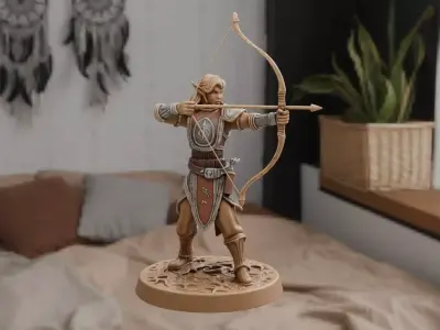 Elf Archer Miniature - 28mm Printable  3D model purchase