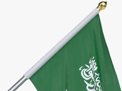 Saudi Arabia Cloth Flag Wall Mount Animated 3D model
