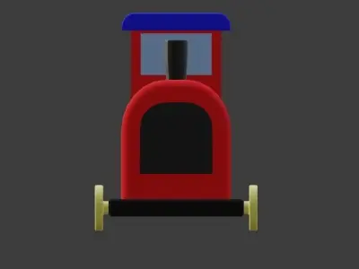 Wooden Toy Train Low-poly 3D model shop
