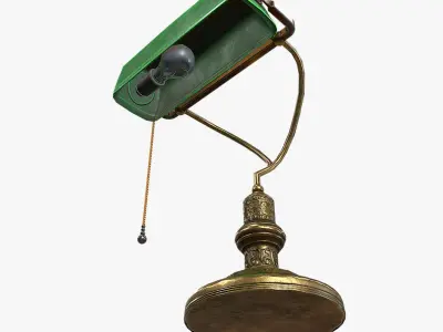 Antique table lamp Low-poly 3D model