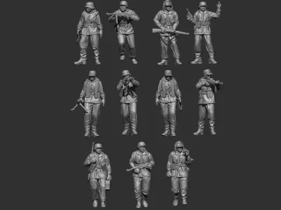 German winter soldiers ww2 3D print model