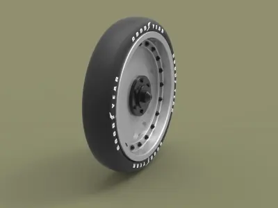 Wheel from record jet car 3D model