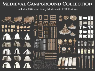 Medieval Collection Campground 3D Model Pack purchase