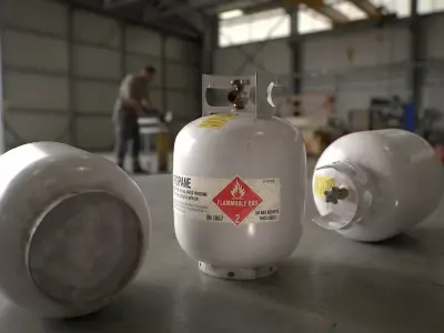 Propane Tank usage dirty white Low-poly 3D model