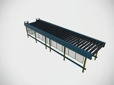 Factory conveyor set up Low-poly 3D model