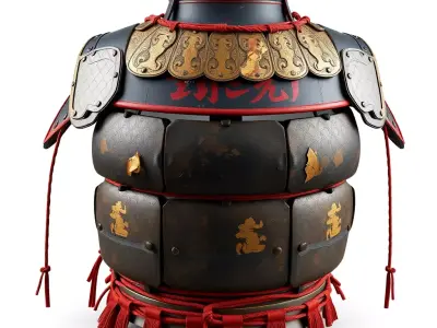 Japanese Samurai Torso Armor Low-poly 3D model