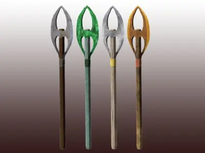 Lowpoly AXE PACK Low-poly 3D model